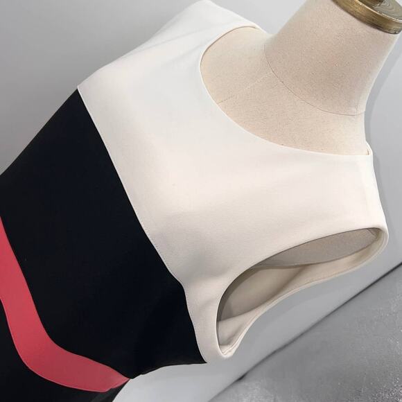 Tommy Hilfiger White/Black/Pink Striped Sleeveless Shift Dress NWT- 16 - Picture 5 of 12